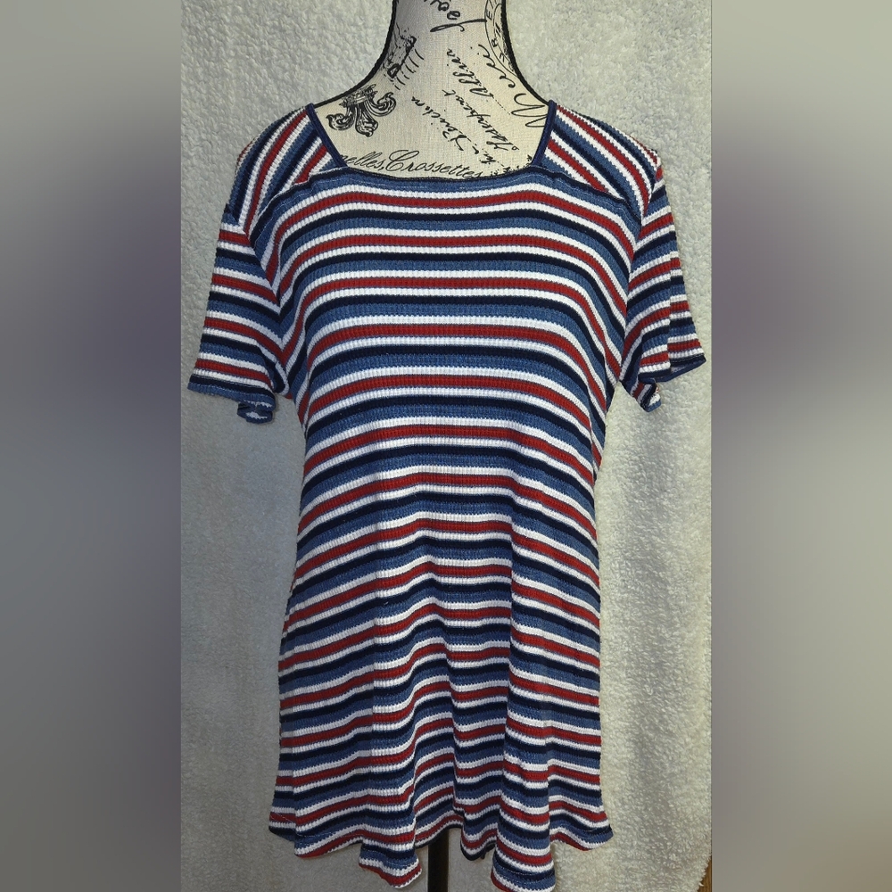 Vintage Kathy Ireland Maternity Stretch Pullover Striped Top Shirt Sz M/L (?) @@